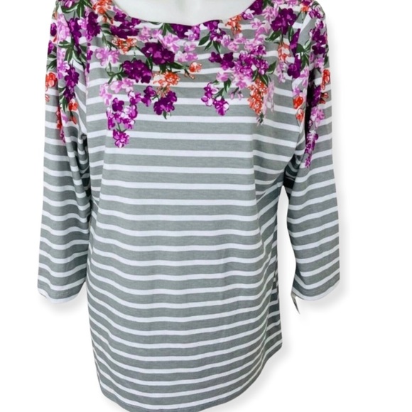 Karen Scott Tops - Karen Scott Women’s Boatneck Striped Top